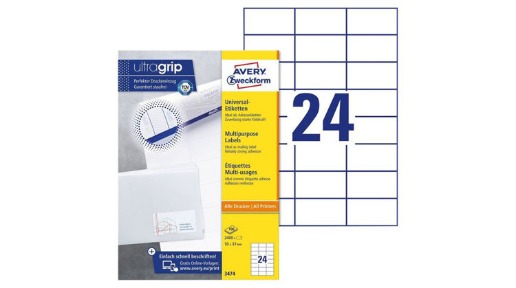 Picture of 01783 MULTIPURPOSE PLAIN LABEL 70X37MM 24 EACH SHEET
